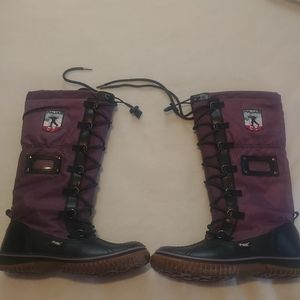 Pajar Womens Purple Tie Up Duck Boot Rare Color! US 8.0-8.5 Euro 39